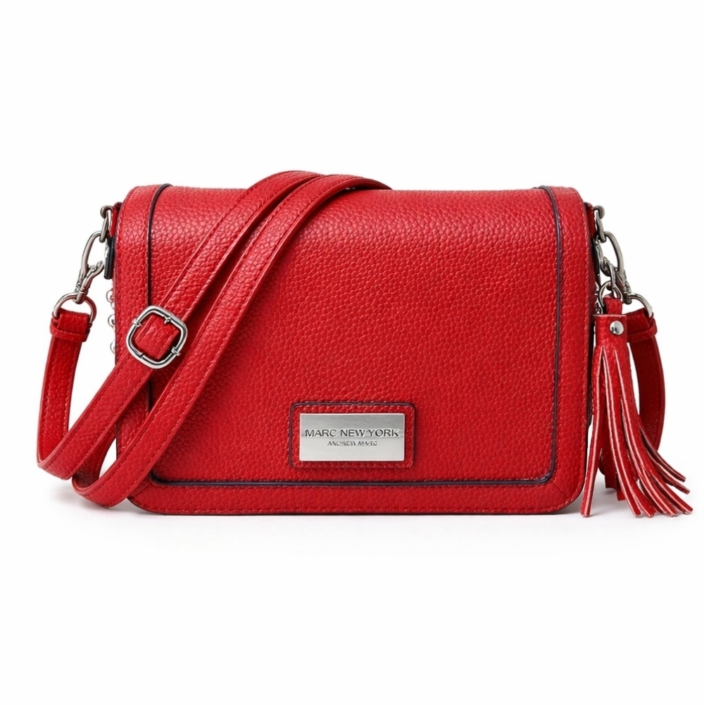 Andrew Marc New York Red Studded Crossbody Bag